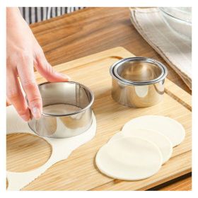 3pcs/Set; 2.36in/2.76in/3.15in; Stainless Steel Circle Mold & Hand Press Set; Cookie Cutter; Dumpling Press; Cooking Accessories Baking Tools - 3pcs/S