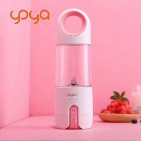 Fruit Juicer Blender Juice Cup Mini Electric USB Portable Rechargeable Travel High Quality 480ml 4 Blades - Pink