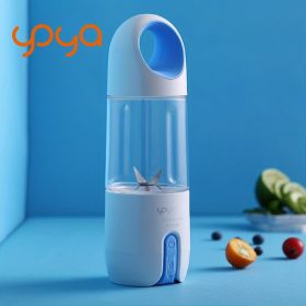 Fruit Juicer Blender Juice Cup Mini Electric USB Portable Rechargeable Travel High Quality 480ml 4 Blades - Blue