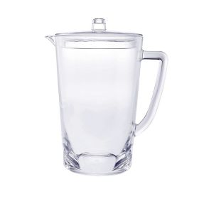 2.75 Quarts Water Pitcher with Lid, Oval Halo Design Unbreakable Plastic Pitcher, Drink Pitcher, Juice Pitcher with Spout BPA Free - as Pic