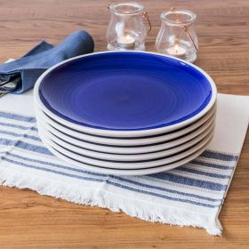 Better Homes & Gardens Indigo Swirl Dinner Plates, Blue, Set of 6 - Better Homes & Gardens